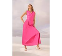Debenhams Pink Sleeveless Organza Wrap Shirt Dress pink 12