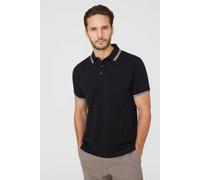 Maine Pique Tipped Polo Shirt, M, black