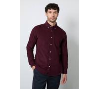 Debenhams Men's Plum Corduroy Long Sleeve Shirt | Size: Large