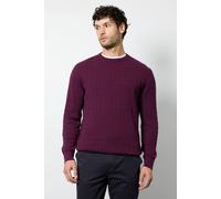 Debenhams Plum Premium Pure Cotton Cable Crew Neck Jumper plum