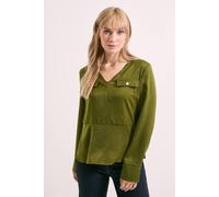 Principles Women's Pocket Detail Satin V Neck Blouse in Olive | Size: 16 Principles Olive 16