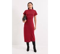 Principles Women's Red Keyhole Detail Geo Ponte Midi Dress | Size: 18 Principles Red 18