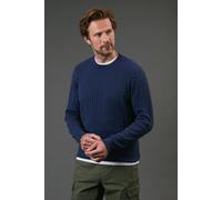 Maine Men's Premium Pure Cotton Cable Crew Neck Jumper in Blue | Size: 2XL Maine Blue 2XL