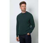 Maine Men's Premium Pure Cotton Cable Crew Neck Jumper in Dark Green | Size: XL Maine Dark Green XL