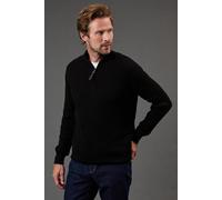 Debenhams Premium Pure Cotton Cable Half Zip Jumper In Black black M