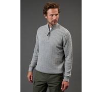 Debenhams Premium Pure Cotton Cable Half Zip Jumper In Light Grey light grey XXL