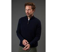 Debenhams Premium Pure Cotton Cable Half Zip Jumper In Navy navy L