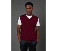 Debenhams Premium Pure Cotton Cable Tank In Burgundy burgundy XL