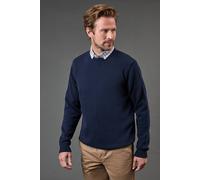 Maine Mens Premium Cotton Crew Neck Jumper (S) (Navy)