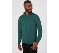 Debenhams Premium Pure Cotton Half Zip Funnel Jumper In Dark Green dark green XXL