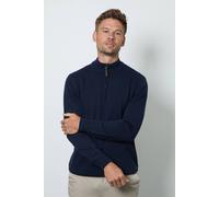 Debenhams Men's Premium Pure Cotton Half Zip Funnel Jumper in Navy | Size: Small