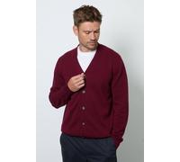 Debenhams Premium Pure Cotton Knitted Cardigan In Burgundy burgundy