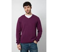 Debenhams Premium Pure Cotton V-Neck Jumper In Plum plum L