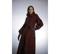 Debenhams Principles By Wallis Balloon Sleeve Coat In Berry berry