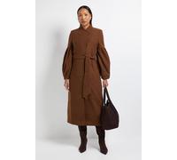Debenhams Principles By Wallis Balloon Sleeve Coat In Brown
