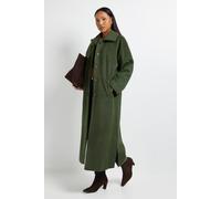 Button Detail Collared Maxi Coat Principles Green 14