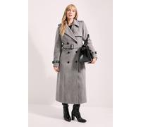 Debenhams Principles By Wallis Check Trench Coat In Grey grey