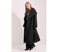Debenhams Principles By Wallis Collar Wrap Betled Coat In Black black 16