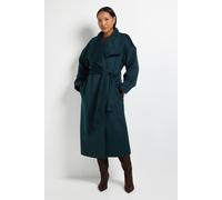 Debenhams Principles By Wallis Collar Wrap Betled Coat In Forest forest 10