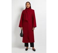 Debenhams Principles By Wallis Collar Wrap Maxi Coat In Cranberry cranberry