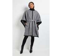 Debenhams Principles By Wallis Contrast Cape Coat In Dark Grey dark grey 10