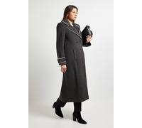 Debenhams Principles By Wallis Contrast Piping Coat In Charcoal charcoal
