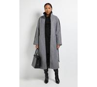 Wallis Women's Principles by Contrast Piping Funnel Coat in Grey | Size: 12 Wallis Grey 12
