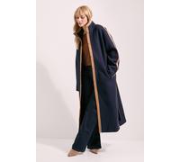 Debenhams Principles By Wallis Contrast Piping Funnel Coat In Navy navy