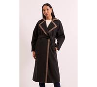 Debenhams Principles By Wallis Contrast Wrap Coat In Brown brown