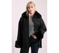 Debenhams Principles By Wallis Faux Fur Collar Coat In Black