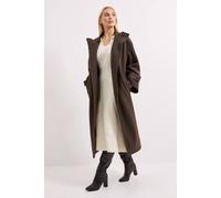 Debenhams Principles By Wallis Funnel Neck Button Coat In Chocolate chocolate 16