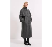 Debenhams Principles By Wallis Funnel Neck Button Coat In Dark Grey dark grey 14