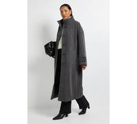 Debenhams Principles By Wallis Funnel Neck Button Coat In Dark Grey dark grey