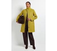 Debenhams Principles By Wallis Funnel Neck Coat In Lime lime