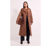 Debenhams Principles By Wallis Quilted Trench Coat In Brown brown