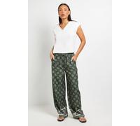 Debenhams Printed Lightweight Crepe Wide Leg Trouser In Olive olive 10