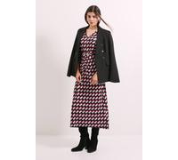 Debenhams Printed Ruched Front Trim Detail Midi Dress In Red red