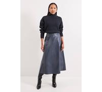 Debenhams Pu Seamed Circle Skirt In Navy navy 10