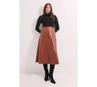 Debenhams Pu Seamed Circle Skirt In Tan tan 10