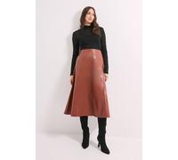 Debenhams Pu Seamed Circle Skirt In Tan tan 12