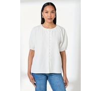 Principles Women's Puff Sleeve Button Front Linen Shirt in Ivory | Size: 12 Principles Ivory 12