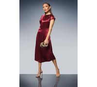 Debenhams Red Twist Neck Asymmetric Hem Satin Midi Dress red 20