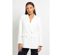 Principles Women's Relaxed Double Breasted Blazer in White | Size: 14 Principles White 14
