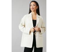 Debenhams Relaxed Longline Single Breasted Blazer In Ivory ivory 12