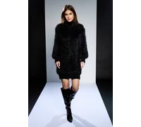 Debenhams Runway 1.8.1.8 Fluffy High Neck Jumper Dress In Black black L