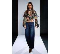 Debenhams Runway 1.8.1.8 Wide Sleeve High Neck Frill Blouse multi 14