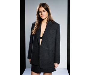 Debenhams Runway 1.8.1.8 Wool Mix Double Breasted Blazer In Charcoal charcoal