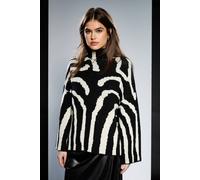 Debenhams Runway 1.8.1.8 Zebra Oversized Funnel Neck Jumper In Mono mono L