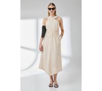 Principles Women's Sand Linen Asymmetric Hem Halter Midaxi Dress | Size: 20 Principles Sand 20