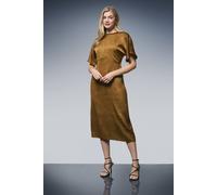 Debenhams Seam Detail Satin Pencil Midi Dress In Olive olive 10